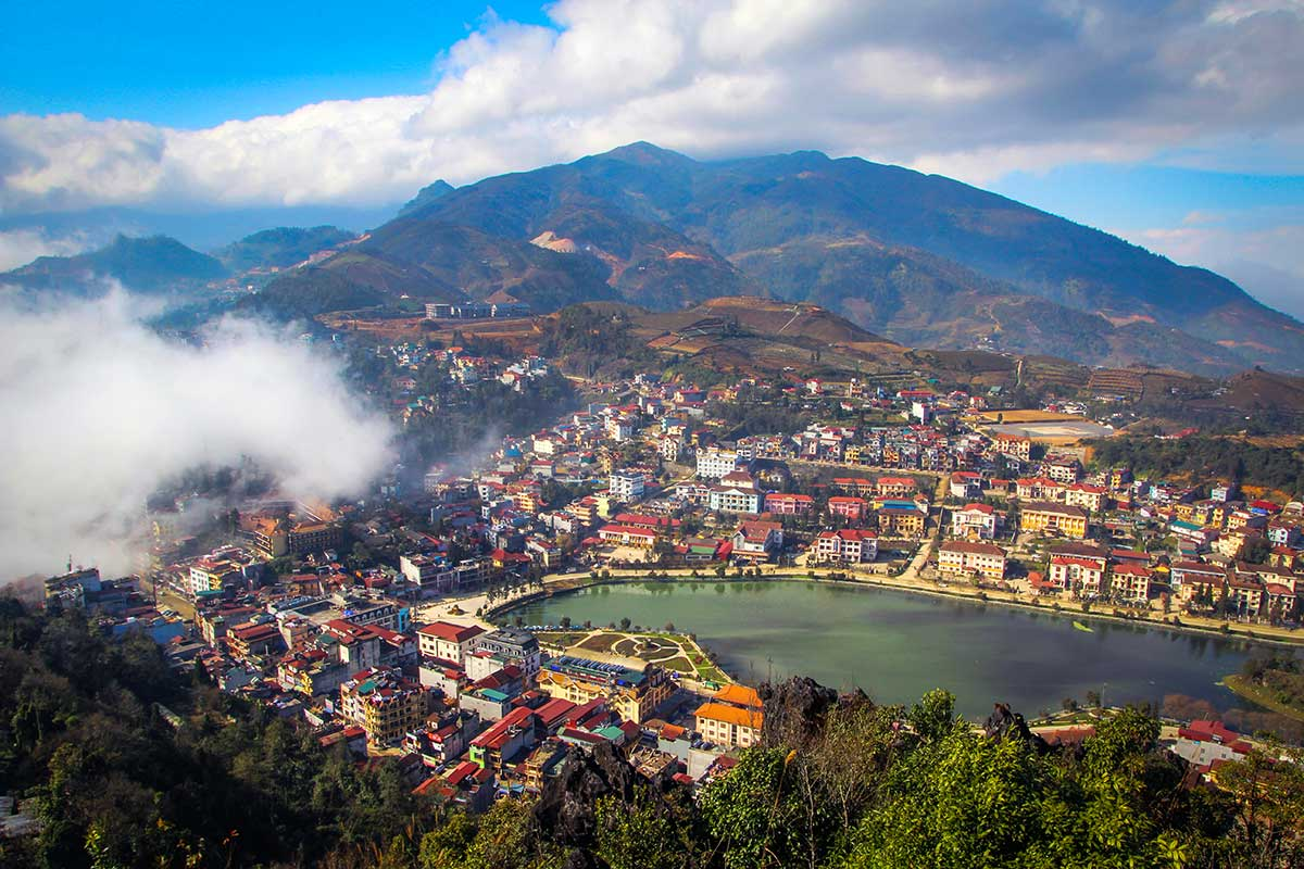 Panoramic view of Sapa from Heaven's Gate
